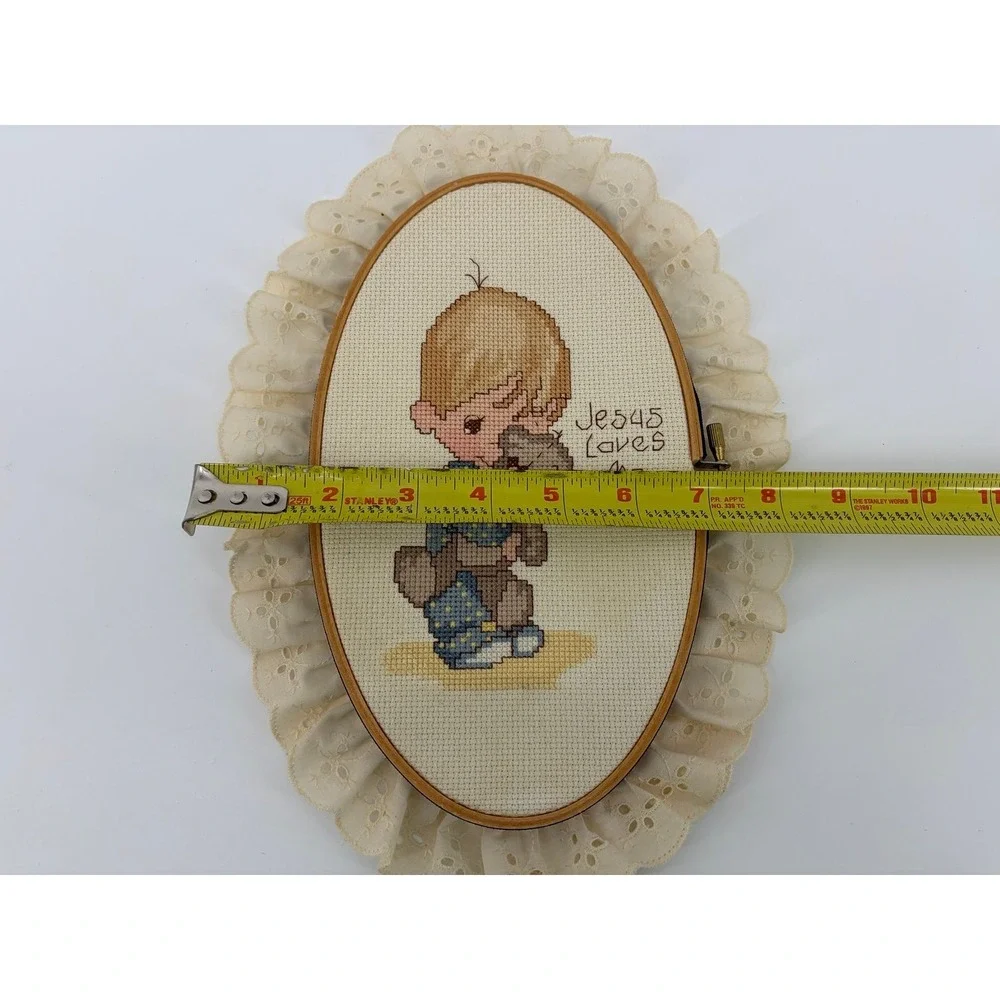 Prescious Moments‎ Cross Stitched Piece, Handmade, Vintage